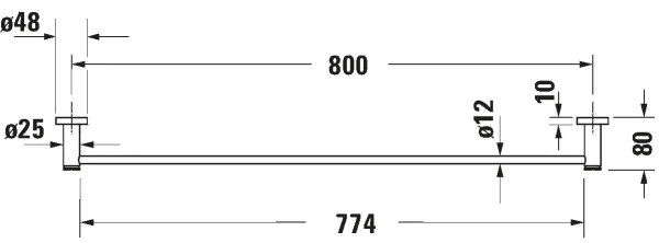 Duravit 99231000 - Nástenný vešiak na uteráky D-CODE 84,5 cm lesklý chróm