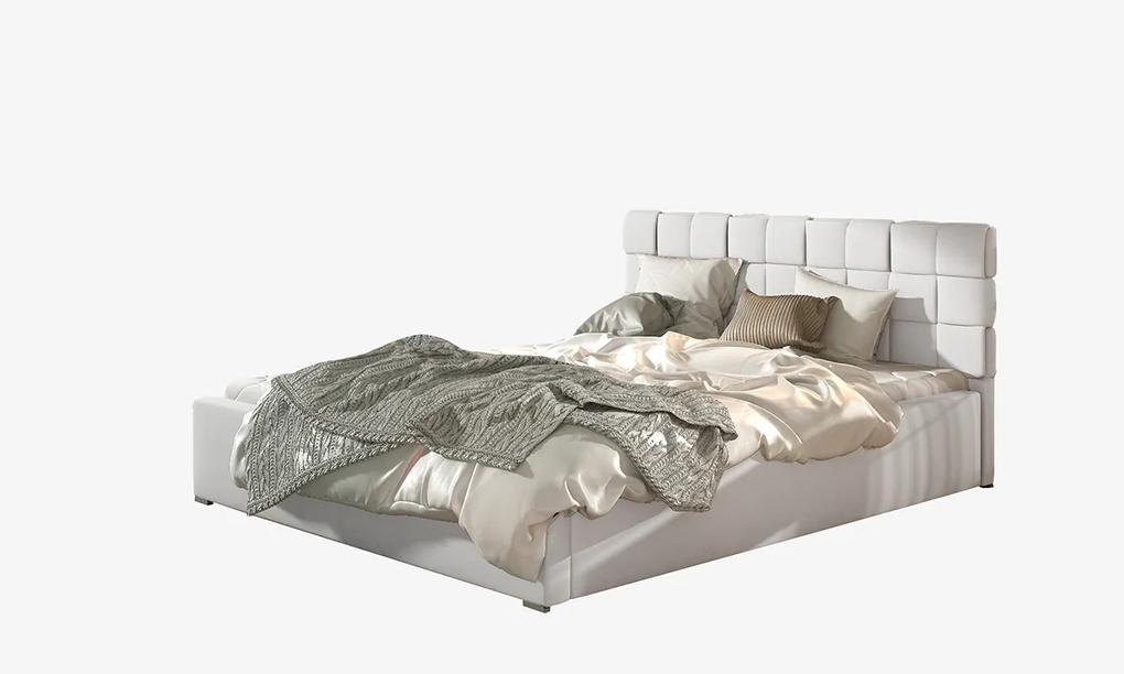 Čalúnená manželská posteľ s roštom Galimo UP 200 - biela
