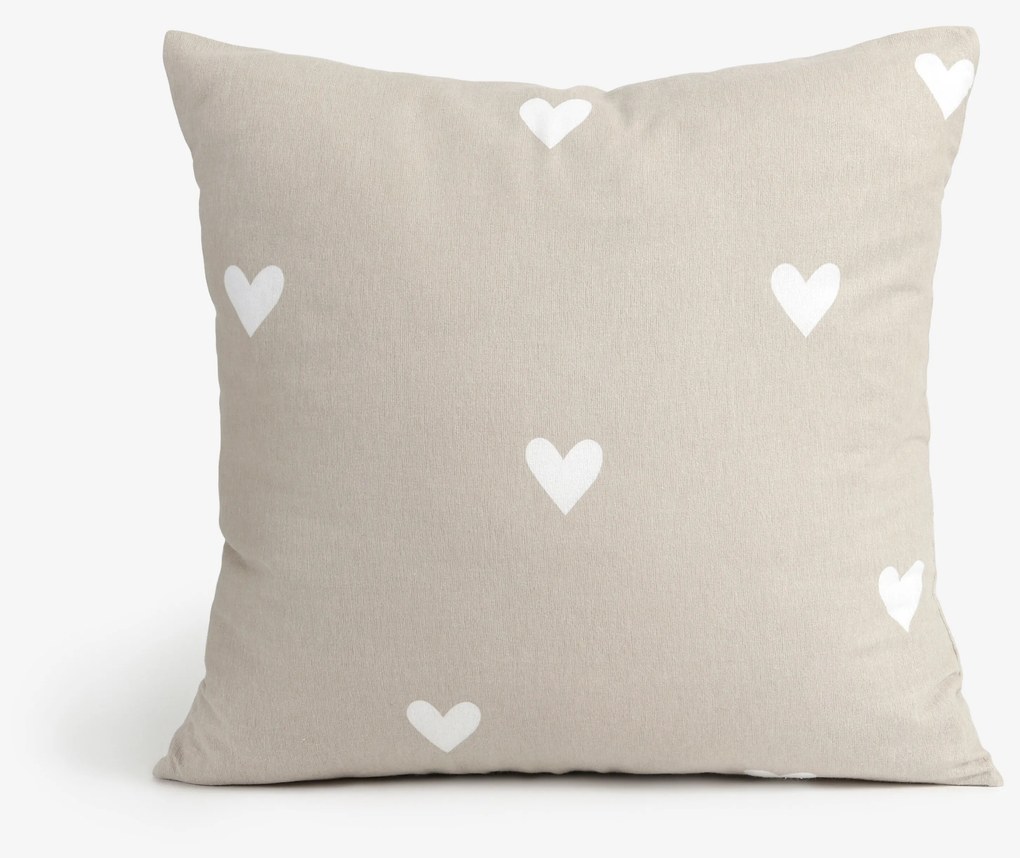 Goldea flanelová obliečka na vankúš - srdiečka na latte 40 x 40 cm