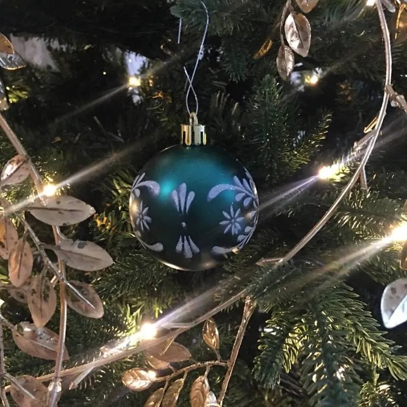 DECOLED Plastové ozdoby, d. 6 cm, 50 ks, zelené