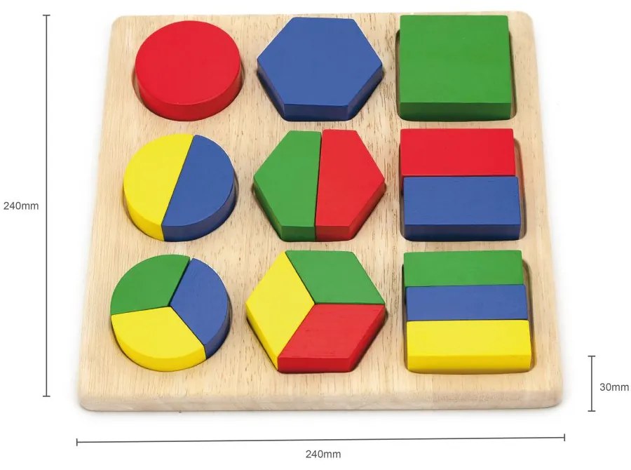 Viga Drevené puzzle - farby a tvary