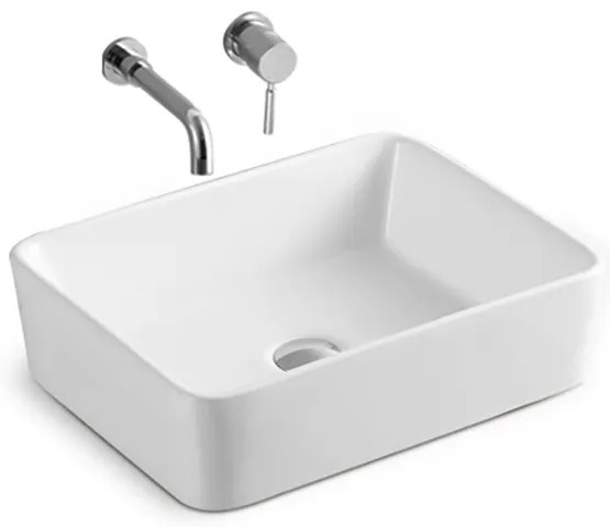 Erga Belle, umývadlo na dosku 480x370x130 mm, biela lesklá, ERG-V03-YT-038-WH