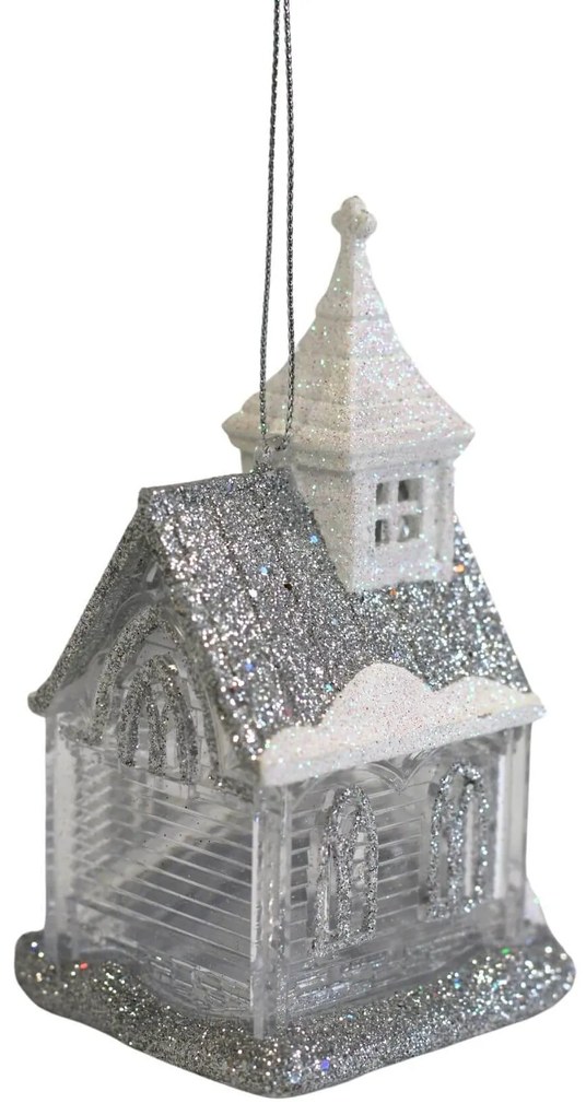 EWALDS Strieborná vianočná ozdoba domček 11cm
