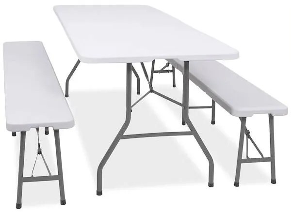 Skladací stôl 180x74x74 cm s lavicami SPRINGOS GF0099