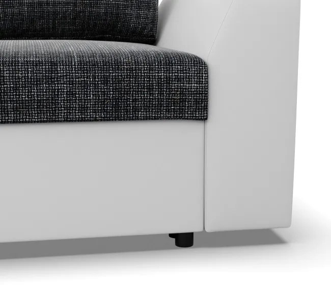 Rohová rozkladacia sedačka LUGO popolová / biela