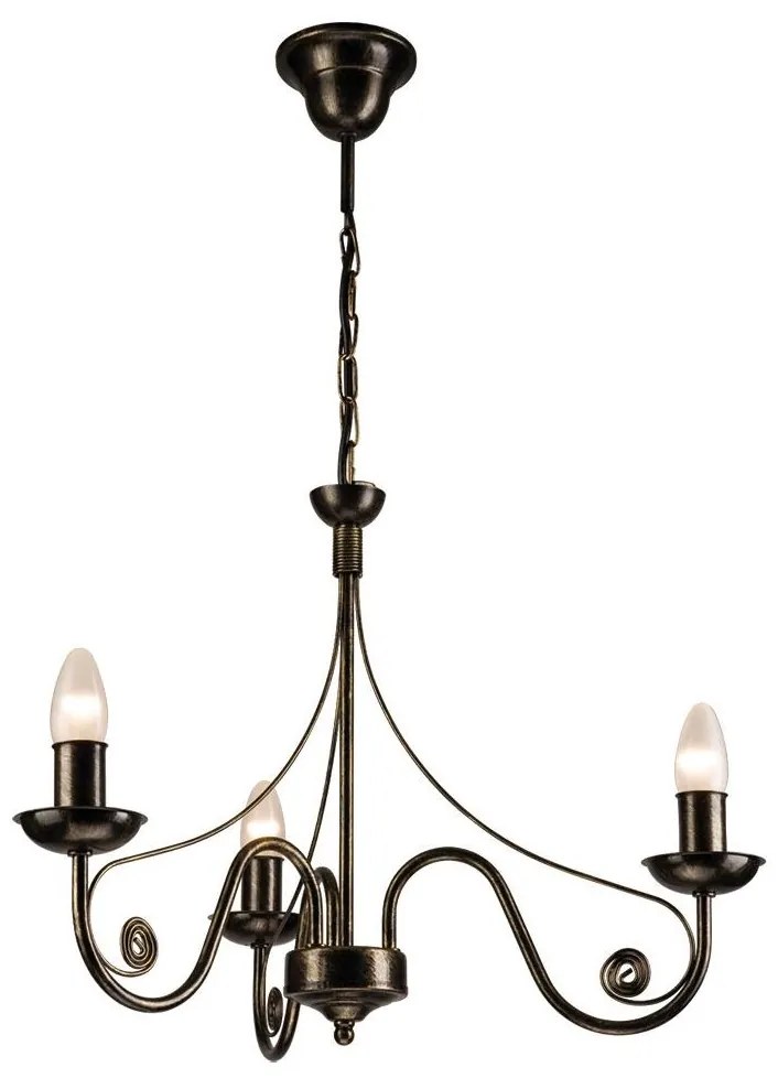 Brilagi - LED Luster na reťazi STEFANO 3xE14/40W/230V čierna patiny