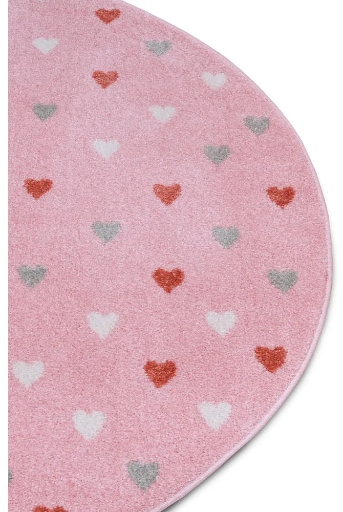 Ružový detský koberec ø 100 cm Little Hearts – Hanse Home
