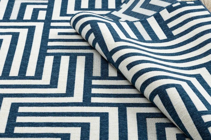 Koberec SPRING 20421994 labyrint Sisalový- krémovo / modrý