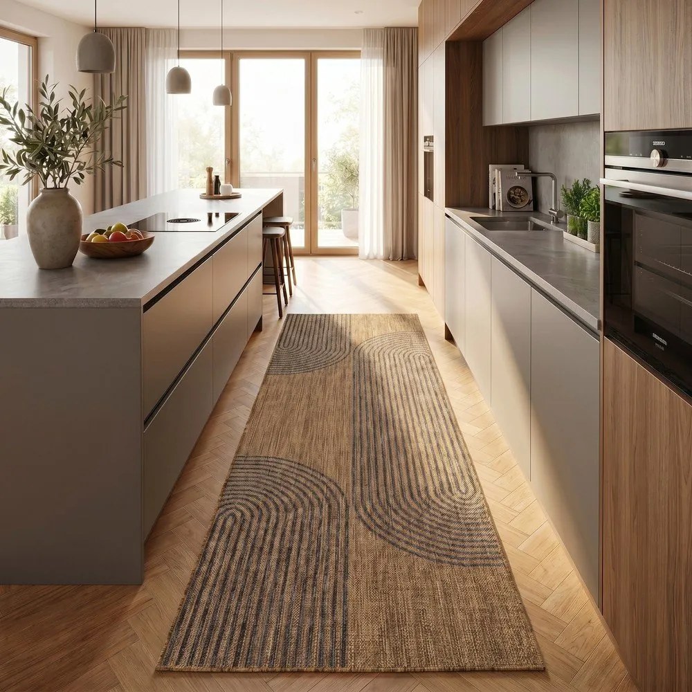 Čierny/hnedý vnútorný a vonkajší behúň 80x250 cm Mira 1453 – Ayyildiz Carpets