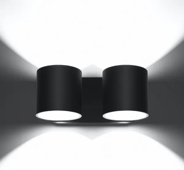 Sollux SL.0660 - Nástenné bodové svietidlo ORBIS 2xG9/40W/230V čierna