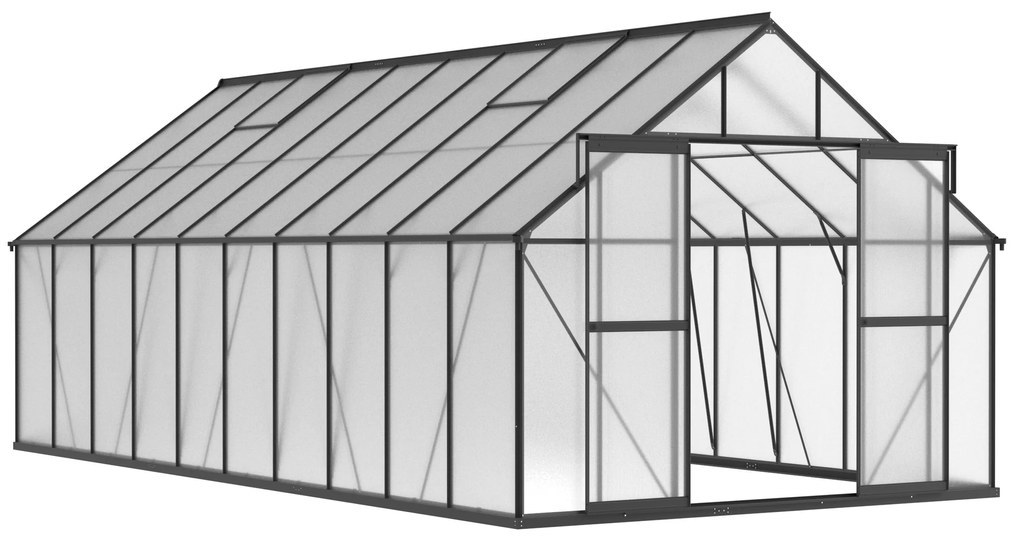 Skleník 245 x 304 x 606 cm, čierny
