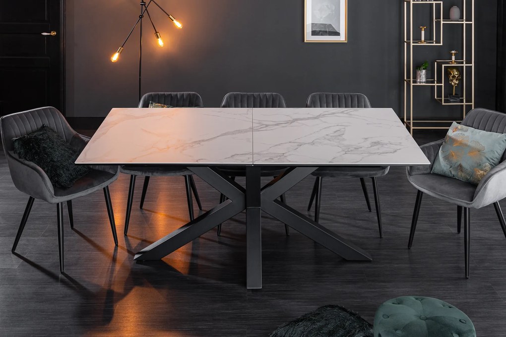 Jedálenský stôl Eternity 160-200cm mramorový vzhľad