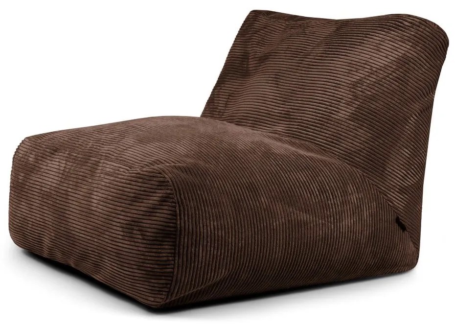 Tmavohnedý menčestrový sedací vak Tube 100 – SLOWDOWN