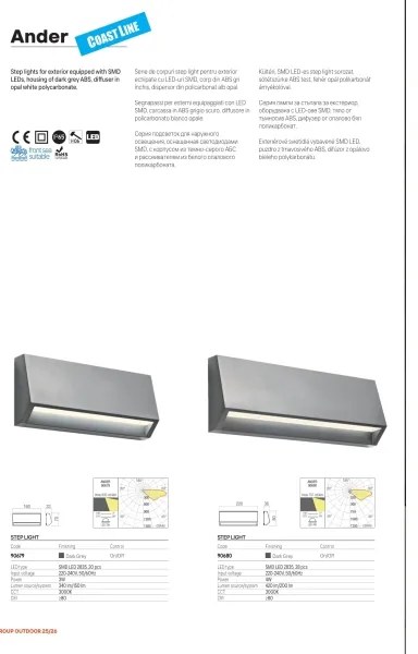 Redo 90679 - Vonkajšie orientačné svietidlo ANDER LED/3W/230V 3000K IP65 antracit