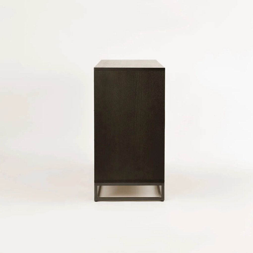 Komoda Indus 160 cm z masívu dub prírodná/grafit