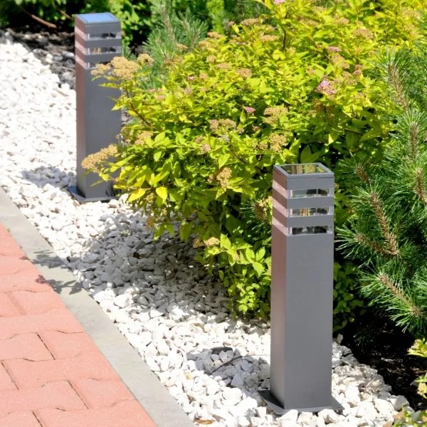 LED RGBW Stmievateľná vonkajšia lampa TEKSAS 1xE27/12W/230V 44 cm IP44 antracit