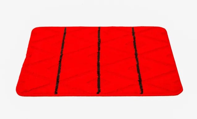 Sada kúpeľňových koberčekov PALMA červená / čierna, kosoštvorce