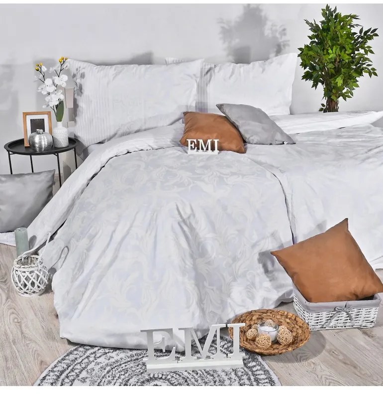 Obliečky bavlnené Royal biele EMI, Predĺžený set jednolôžko obsahuje 1x 140x220 + 1x 70x90