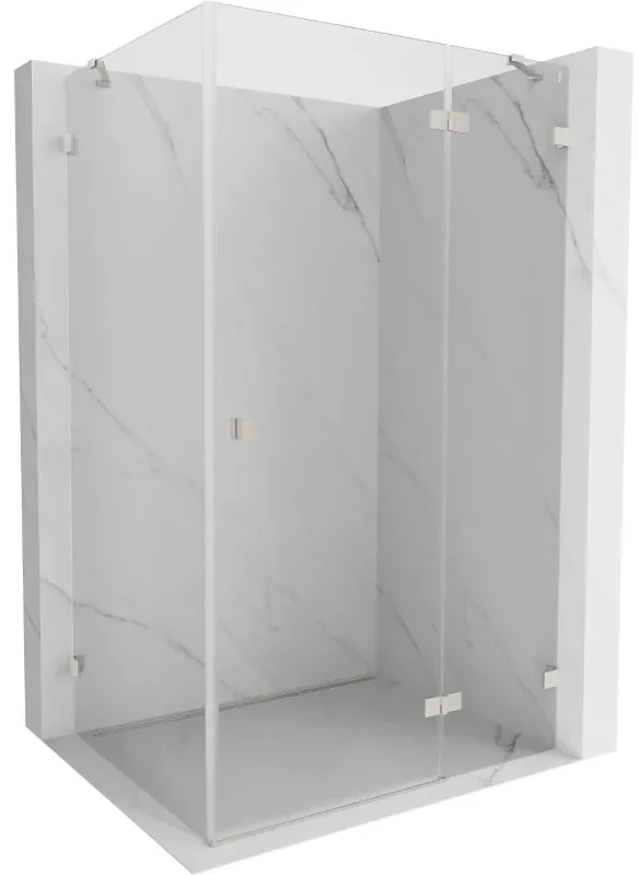 Mexen Lunar, pravostranný výklopný sprchový kút 85 x 70 cm, 8mm číre sklo, oceľový profil, 834-085-070-97-00-P