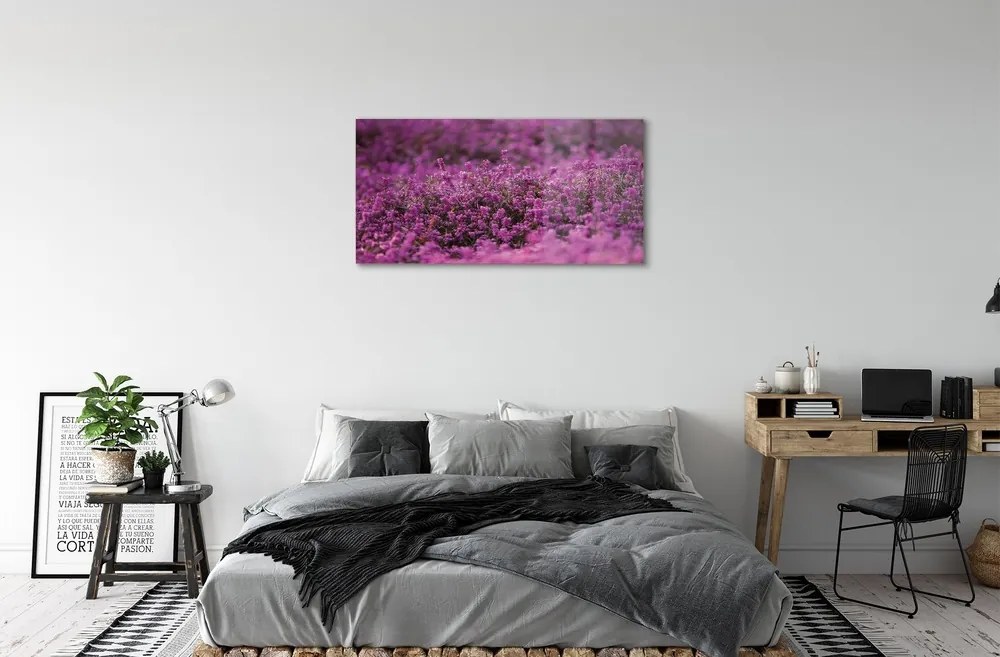 Sklenený obraz poľné vresy 125x50 cm