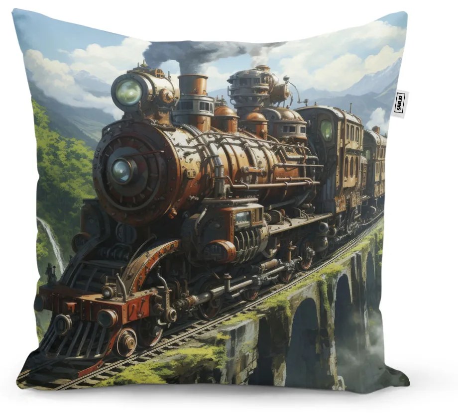 Sablio Vankúš Parná lokomotíva na viadukte - 60x60 cm