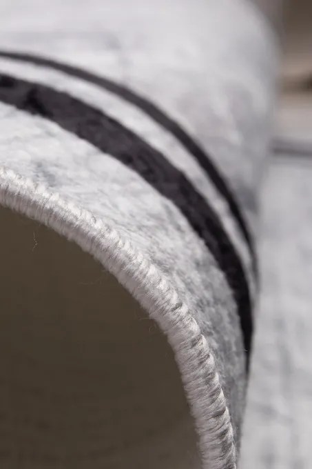 Protišmykový koberec MILANO 80007-02 čierny / sivý