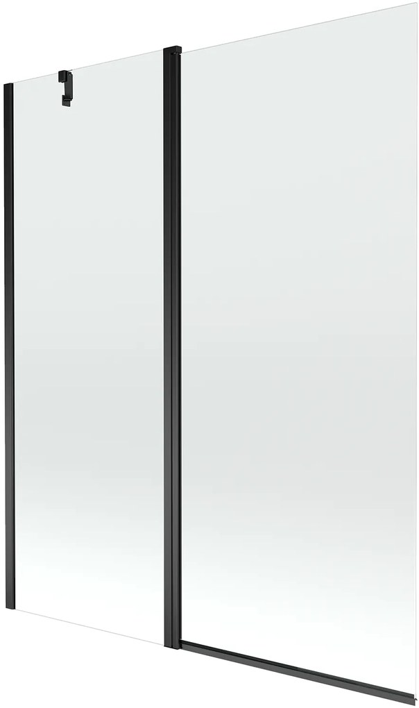 Mexen Flip, 1-krídlová vaňová zástena 140 x 150 cm, 6 mm číre sklo, čierny profil, 894-140-101-70-00