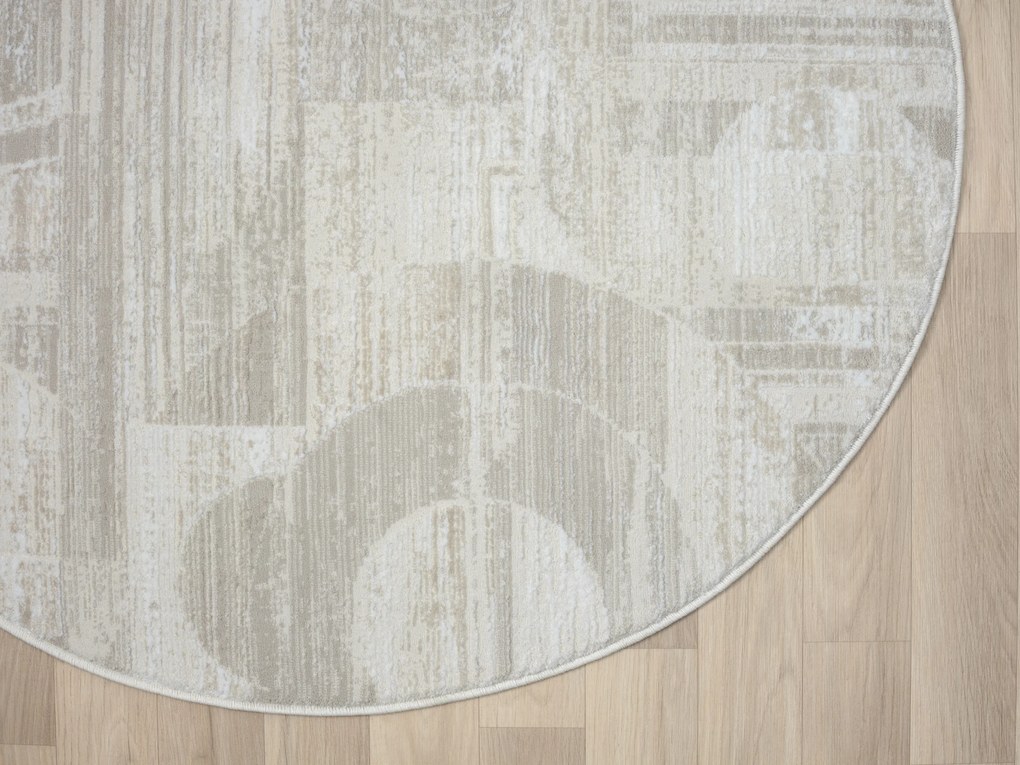Kusový koberec My Circles CA60022 creme kruh, 120x120 (priemer) kruh, béžová, chodba / predsieň, My Flair