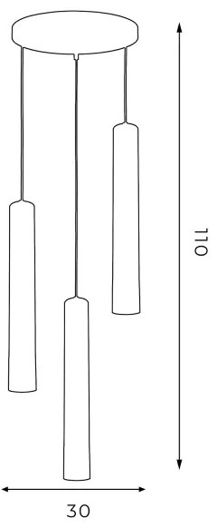 Luster na lanku NEST 3xGU10/8W/230V čierna/lesklý chróm