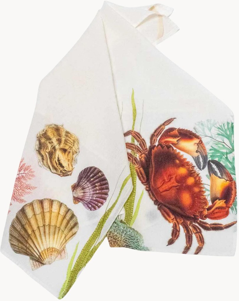 Ľanové kuchynské utierky Oyster & Crab, 2 ks