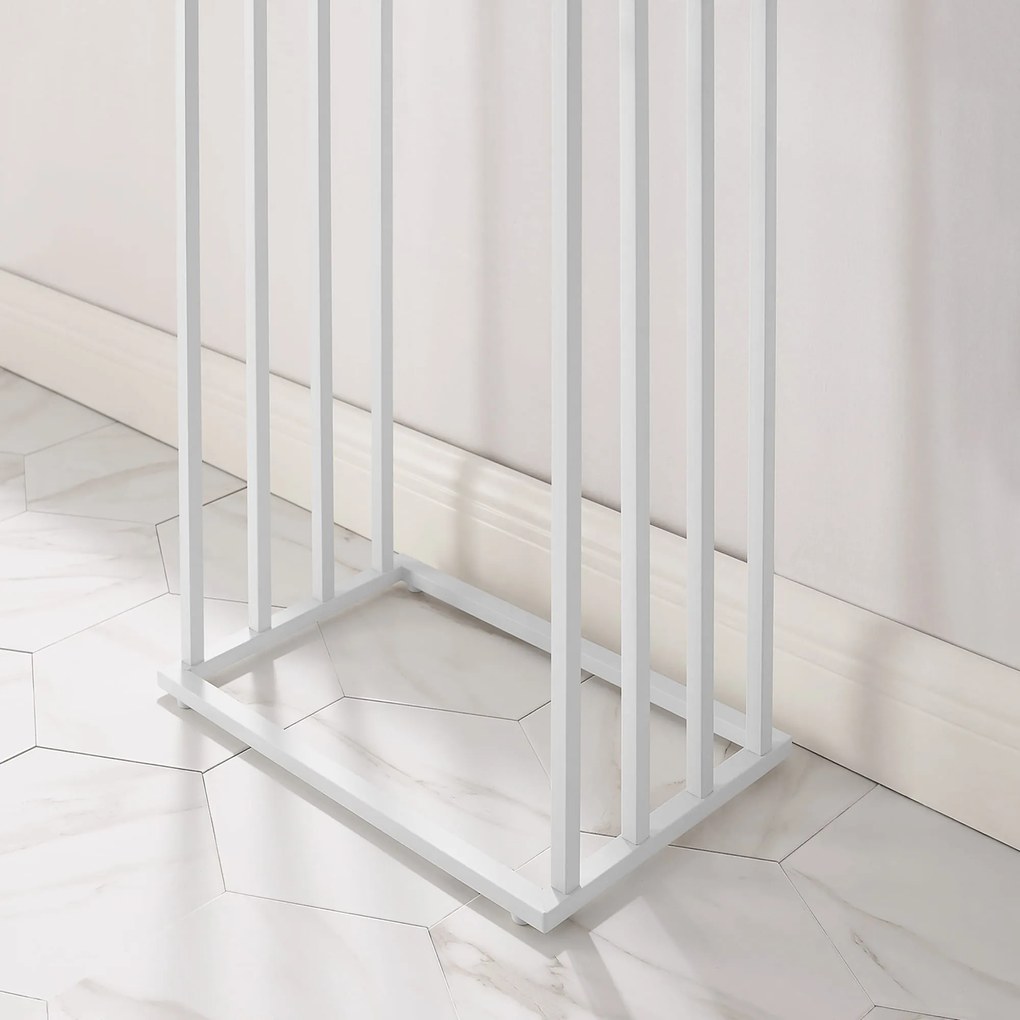 Stojan na uteráky LINESTRO kovový so 4 ramenami 93x45cm, biely