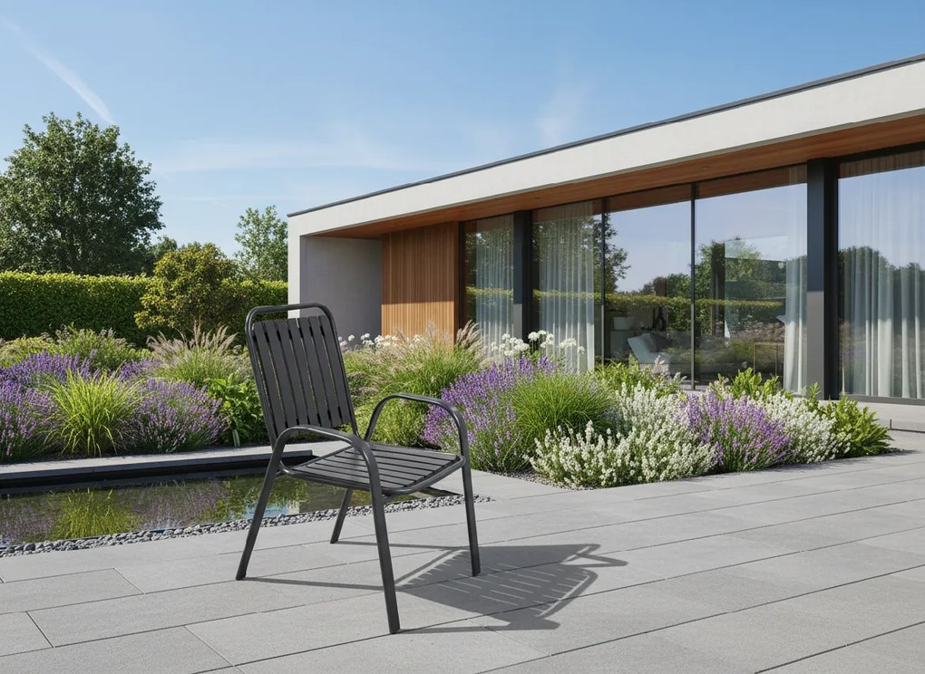 Garden Line ZÁHRADNÁ STOLIČKA TMAVOSIVÁ 56 x 63 x 89 CM