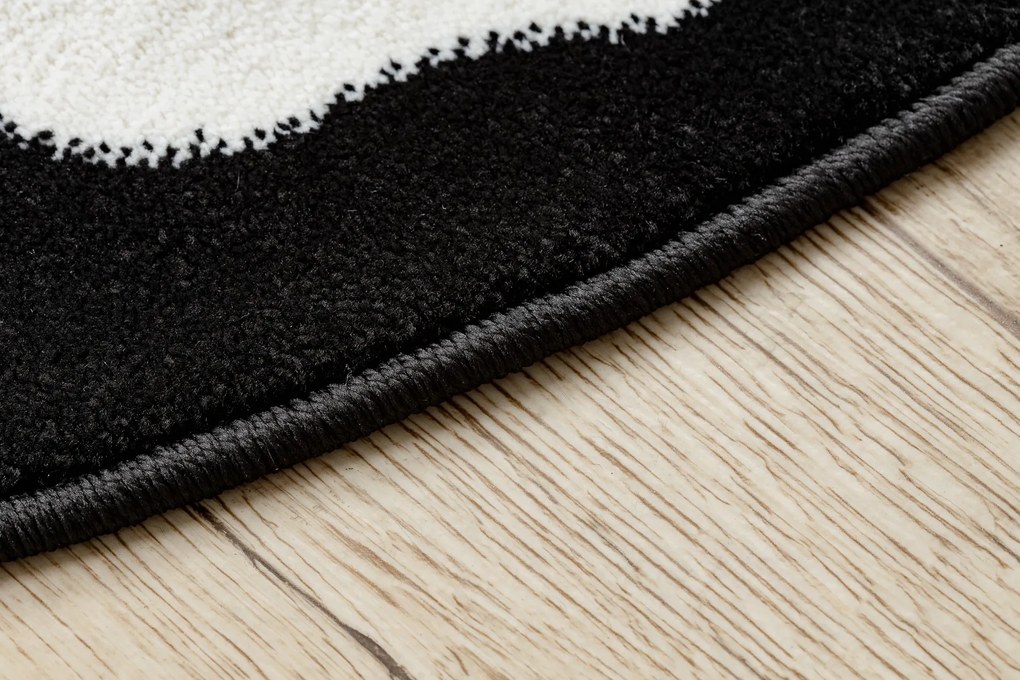 Okrúhly koberec HAMPTON Rosa ruža, kvety čierny