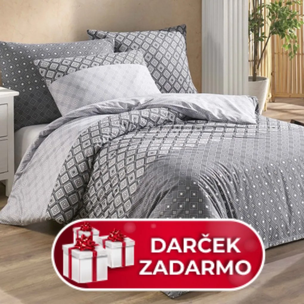 Obliečky bavlnené Rainer EMI + prehoz Paris zadarmo: Predĺžený set jednolôžko obsahuje 1x 140x220 + 1x 70x90