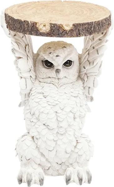 Biely Odkladací stolík Animal Owl 35 cm 52 × 35 × 33 cm KARE DESIGN