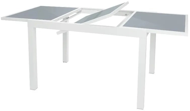 Livarno home Hliníkový záhradný rozkladací stôl Houston, biely/bledosivý  (100385876)