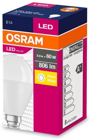 LED žiarovka E14 P45 8W = 60W 806lm 2700K Warm OSRAM Value