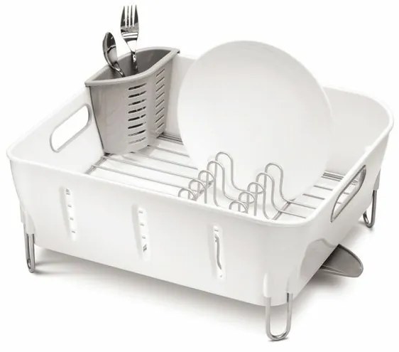 Plastový odkvapkávač na riad Compact, sivá