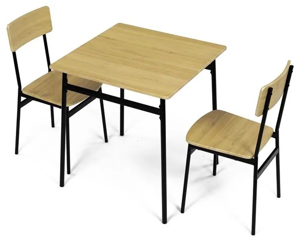 Autronic BONTEC Jedálenský set s 2 stoličkami, 70x70x76cm, mdf, divoký dub, AUT-O2121 OAK Farba: Hnedá