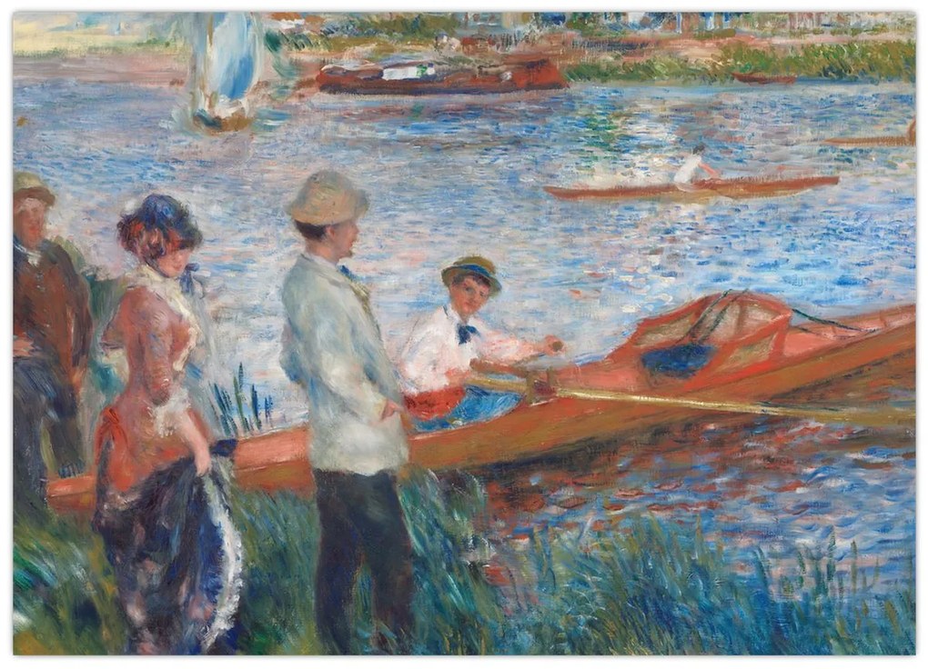 Sklenený obraz - Auguste Renoir, Oarsmen at Chatou, reprodukcia (70x50 cm)