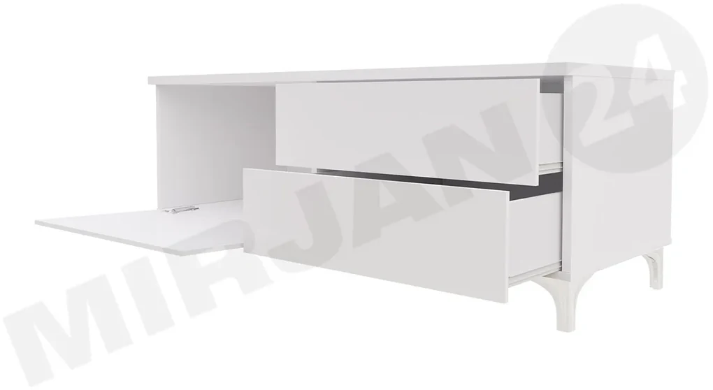 Set 2 TV skriniek Clea XI W Double (biela + lesk biely) (s modrým LED osvetlením). Vlastná spoľahlivá doprava až k Vám domov. 1106199