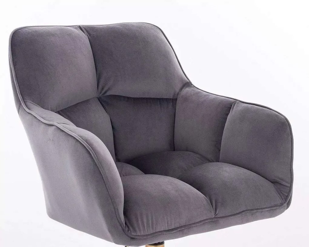 LuxuryForm DESIGN Kreslo AMALFI VELUR na striebornej podstave s kolieskami - tmavo šedé