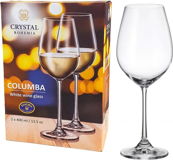 BOHEMIA COLUMBA POHÁR NA BIELE VÍNO 400ML SADA 2KS