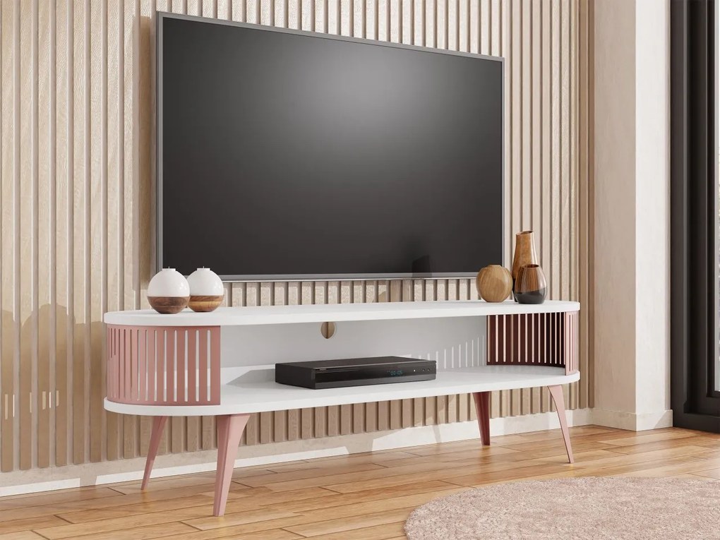 TV skrinka Mozimo Ember, Farba: medená / biely akryl