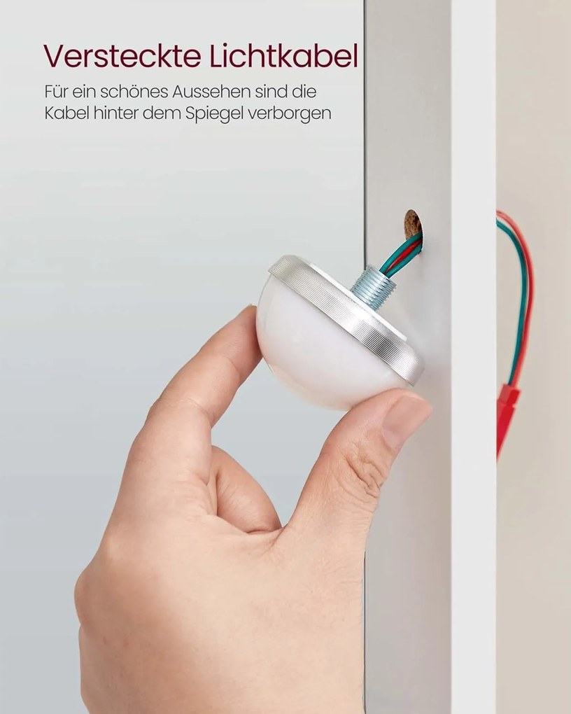 Toaletný stolík s LED osvetlením, nastaviteľným jasom, biely