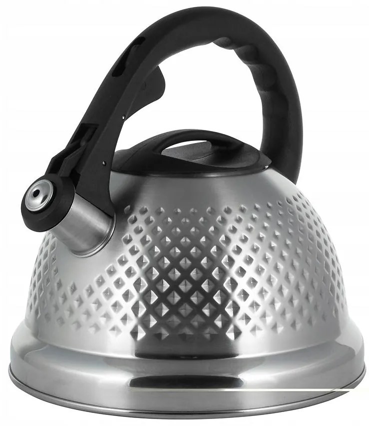 Oceľový čajník s píšťalkou 2,7 L strieborný