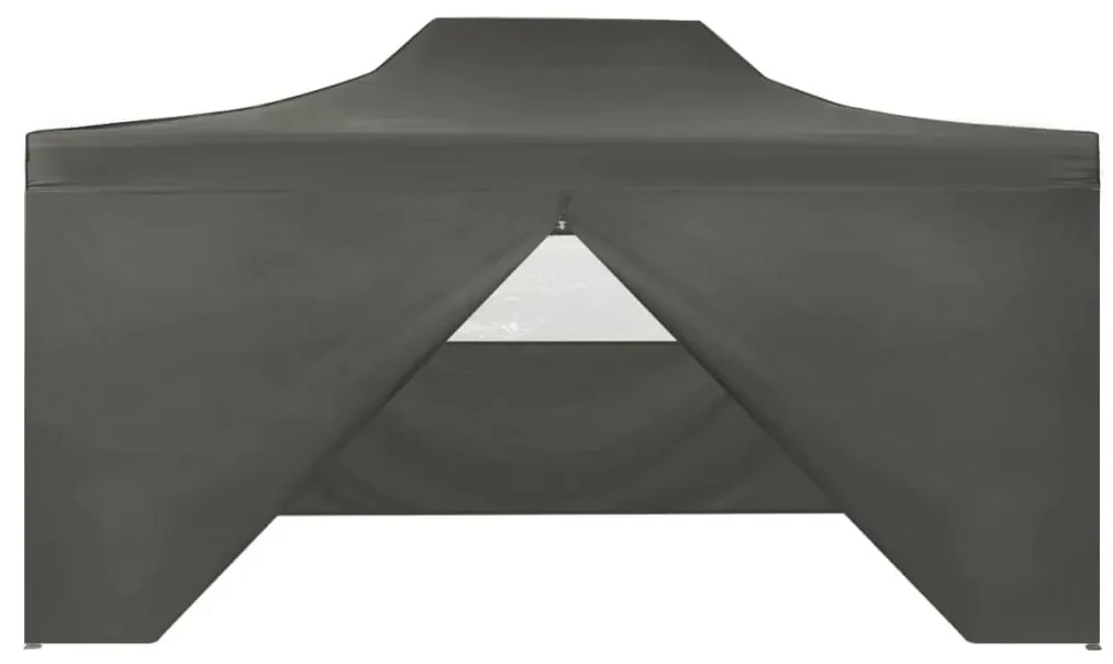 vidaXL Skladací záhradný stan so 4 bočnými stenami 3x4,5m antracitový
