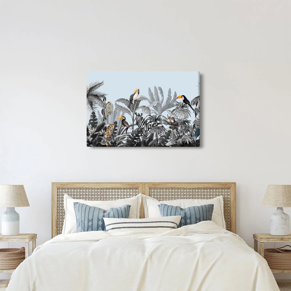 Obraz zvierat v tropickom lese (90x60 cm)