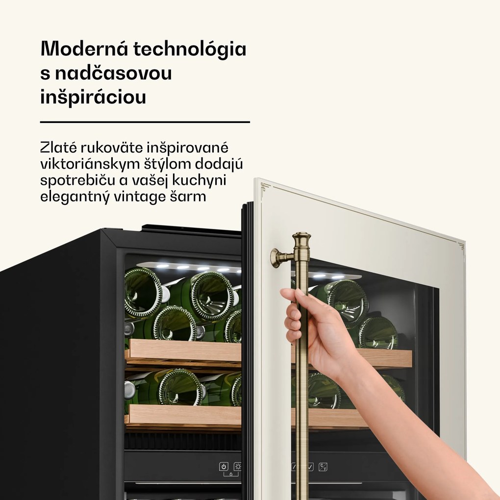 Klarstein Vinsider Victoria 36 chladnička na víno, 36 fliaš, UV ochrana, LED, tichá, 3 police