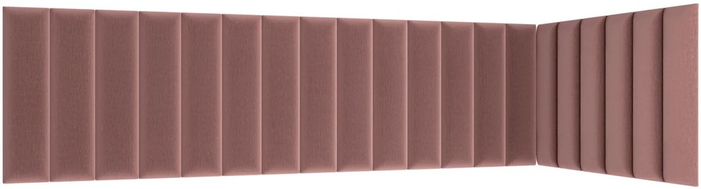 Čalúnený nástenný panel QUADRATTA 20x60 cm - viac farieb Farba: Svetlosivá